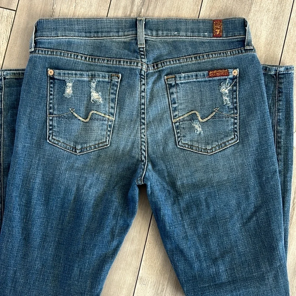 7FAMK josefina skinny boyfriend jeans size 25 distressed
